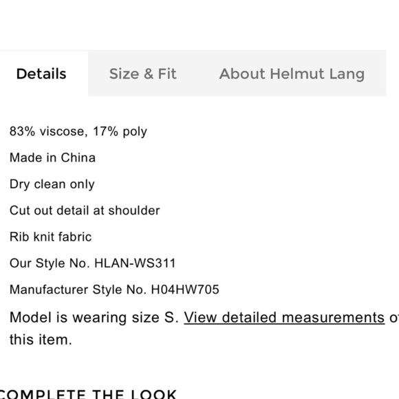 HELMUT LANG Ribbed Slash Tank SZ Small - Picture 7 of 7